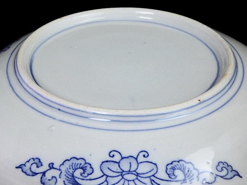 伊万里　染付　印判　鳳凰に龍の図　７寸皿　E625AS-fbvl