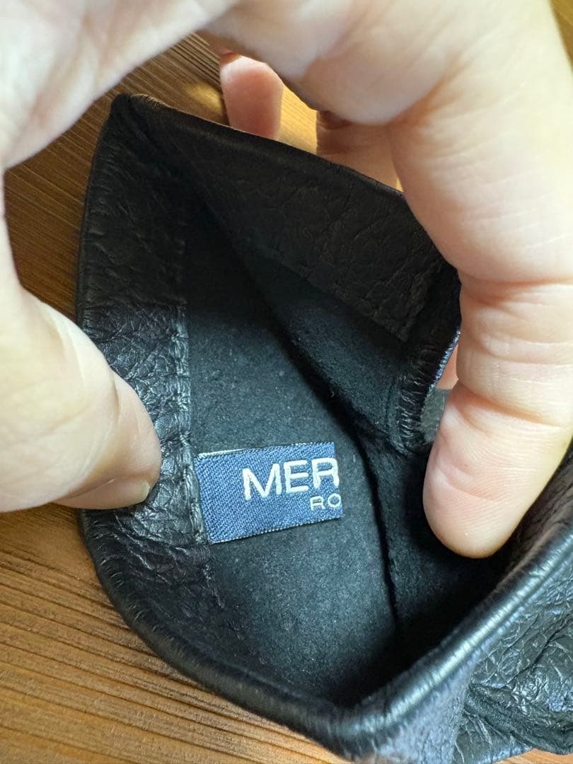 MEROLA メローラ ペッカリー 革手袋 グローブ 6.5 黒　珍しい一枚革