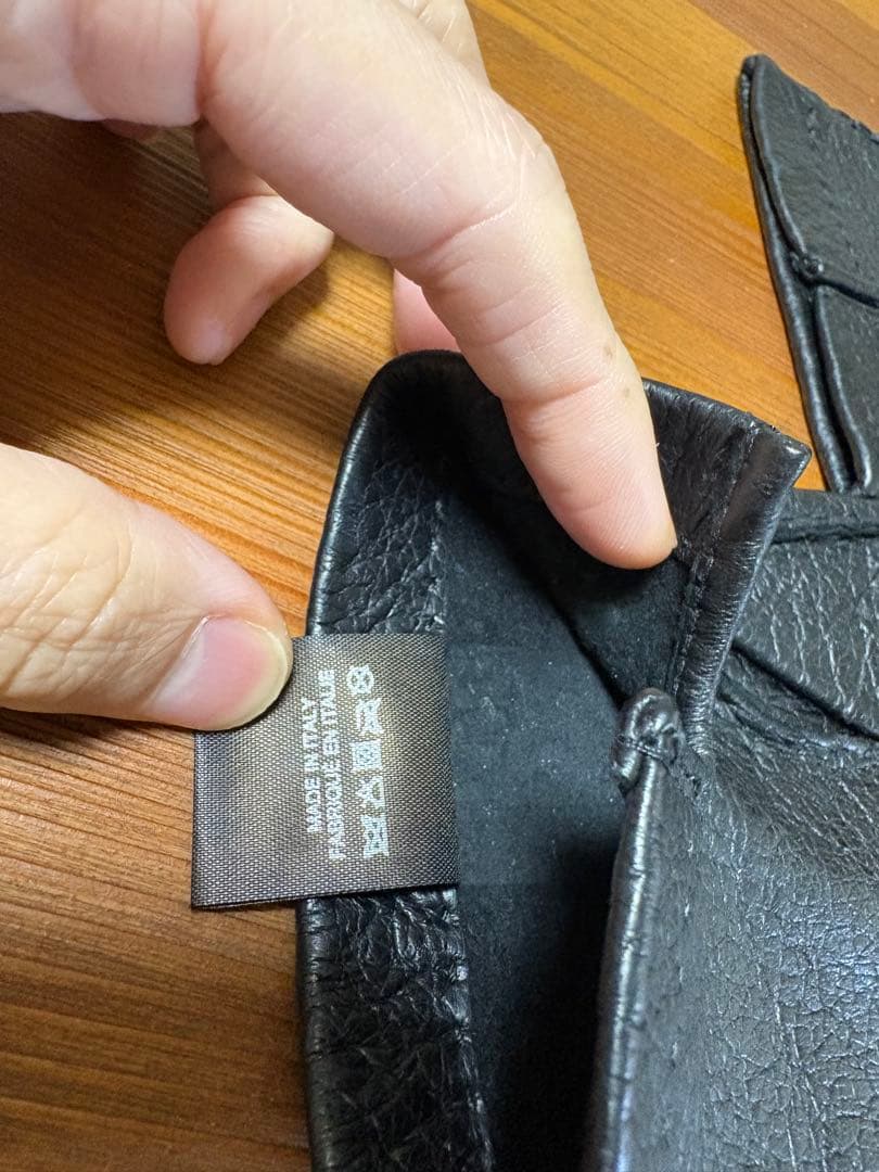 MEROLA メローラ ペッカリー 革手袋 グローブ 6.5 黒　珍しい一枚革