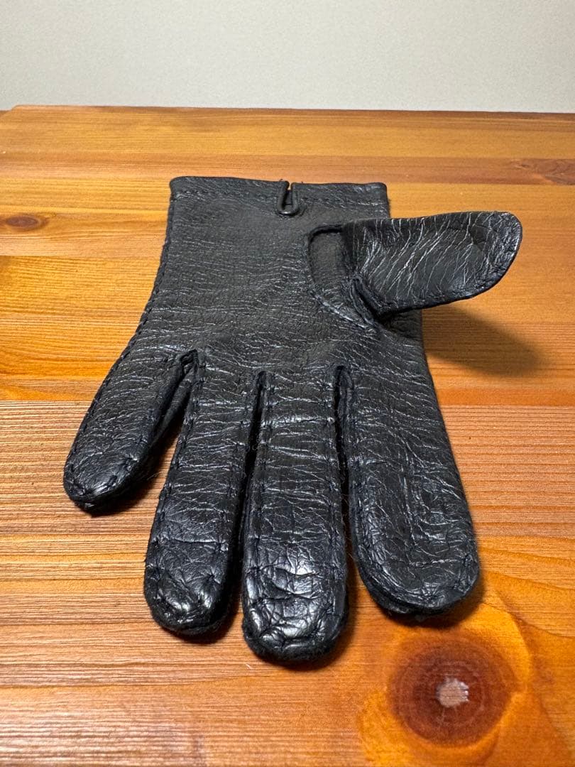 MEROLA メローラ ペッカリー 革手袋 グローブ 6.5 黒　珍しい一枚革