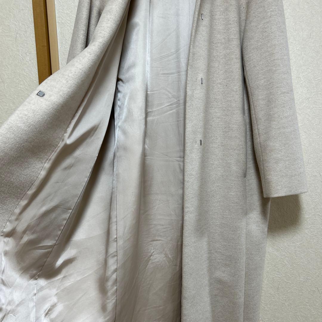 23区 ノーカラーコート ベージュ　ロングコート　40 レディース