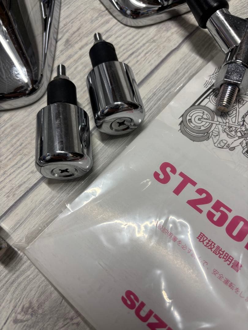 スズキ 純正 ST250 バックミラー クロームメッキ