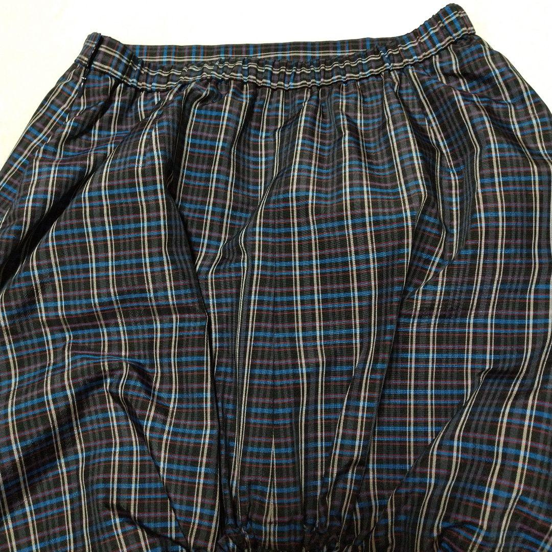 美品　慈雨　チェック柄 ロングスカート　L　センソユニコ
