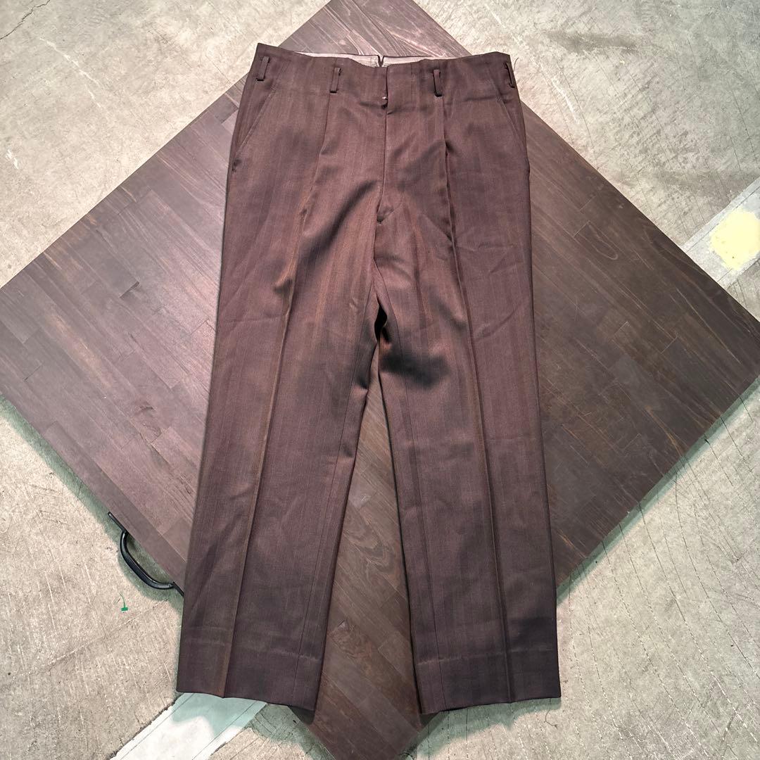 7LA1 ジャケット＆パンツ　スーツ　フォーマル　結婚式　ブラウン　古着used