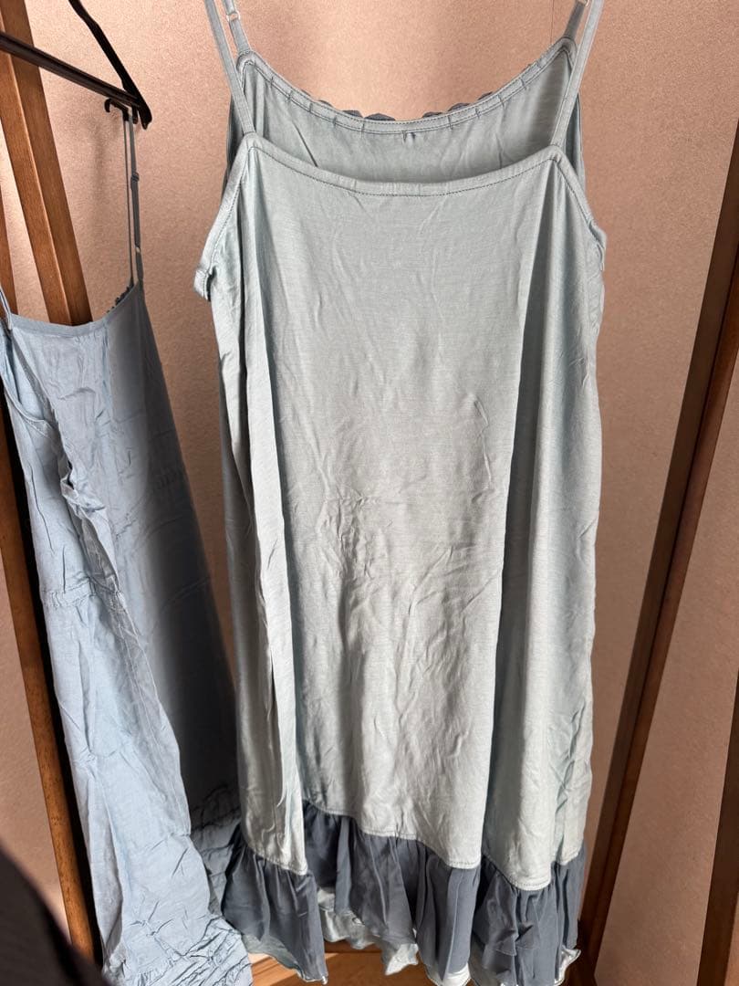 水色と白のキャミソール 3点セット