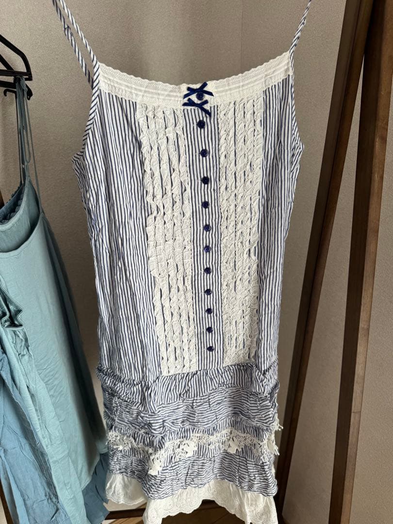 水色と白のキャミソール 3点セット