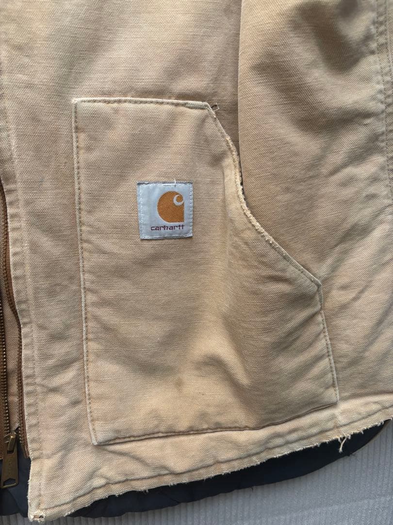 Carhartt カーハート ベージュ ダック ベスト 古着