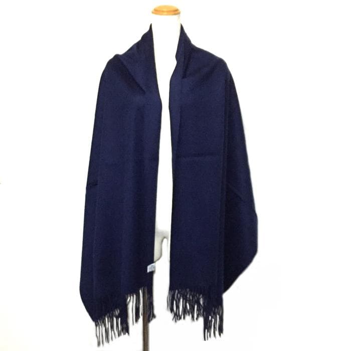 値下超大判 100% カシミヤストールマフラー70㎝×200NVY新品