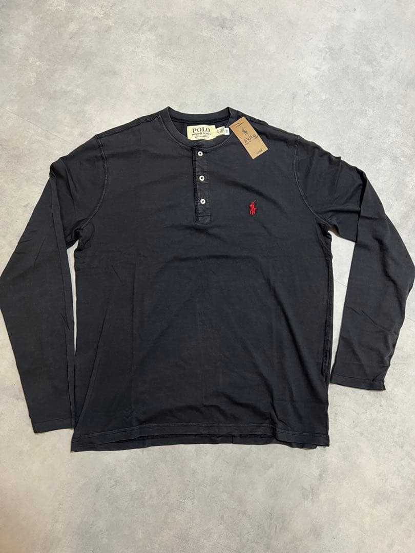 【NWT】 M 長袖 ヘンリーネック Tシャツ ラルフローレン
