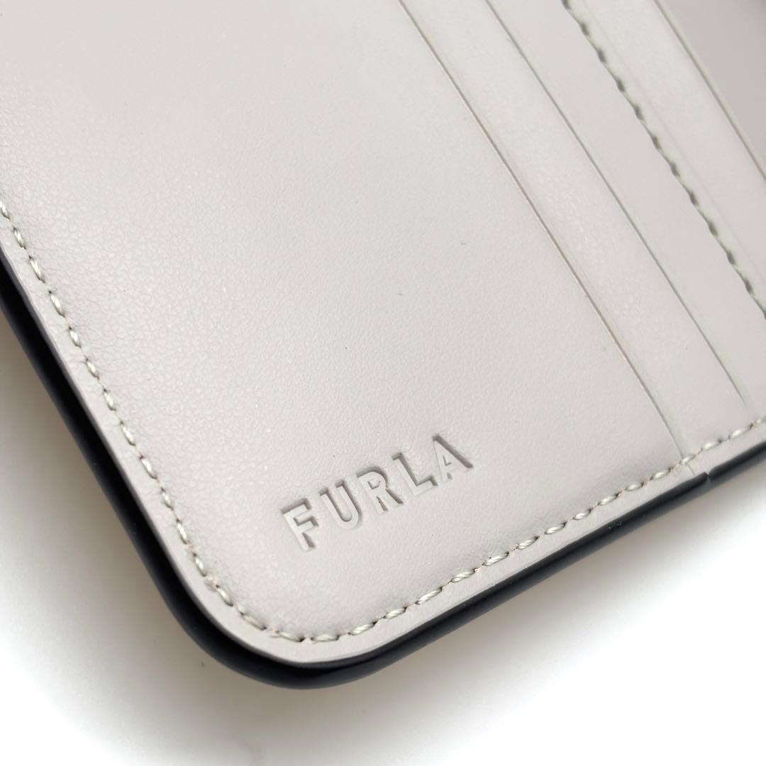 未使用保管品 フルラ バビロン 二つ折り財布 レザー ロゴ 小銭入れ イエロー