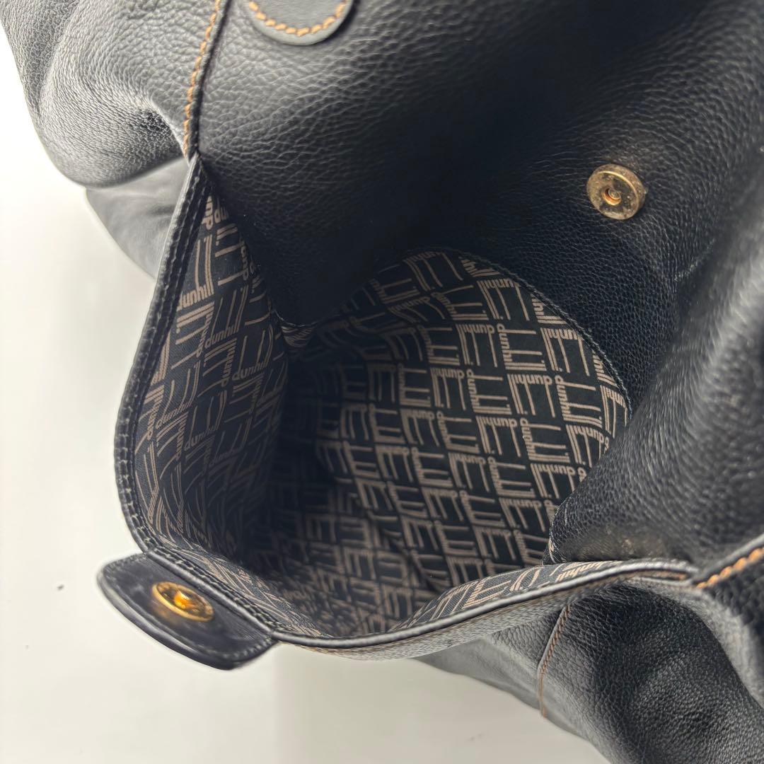 dunhill ダンヒル レザー ボストンバッグ ハンドバッグ 本革 大容量 黒