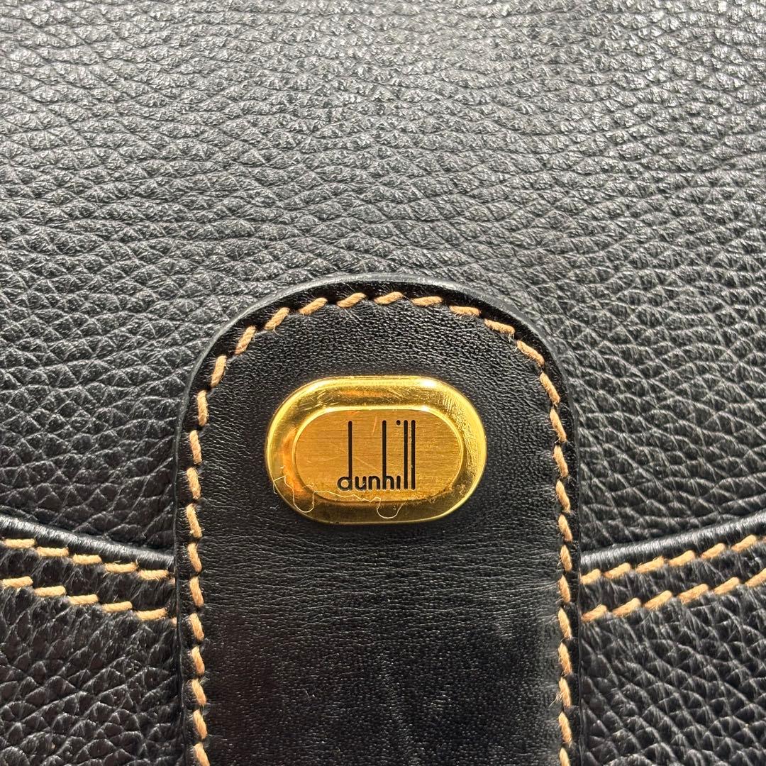 dunhill ダンヒル レザー ボストンバッグ ハンドバッグ 本革 大容量 黒