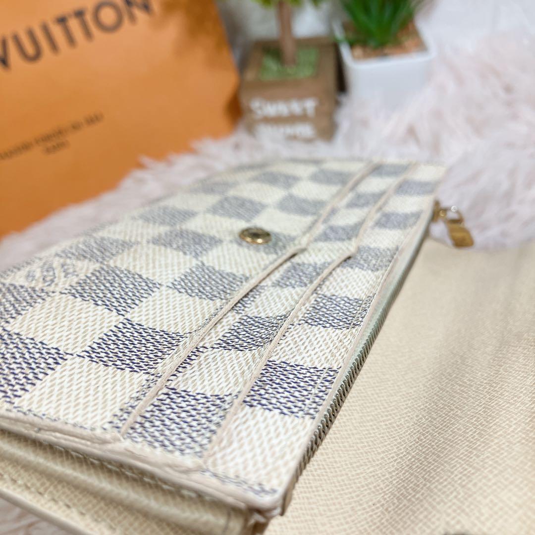 ！美品！ ルイヴィトン ダミエアズール ポルトフォイユ サラ 長財布 レディース