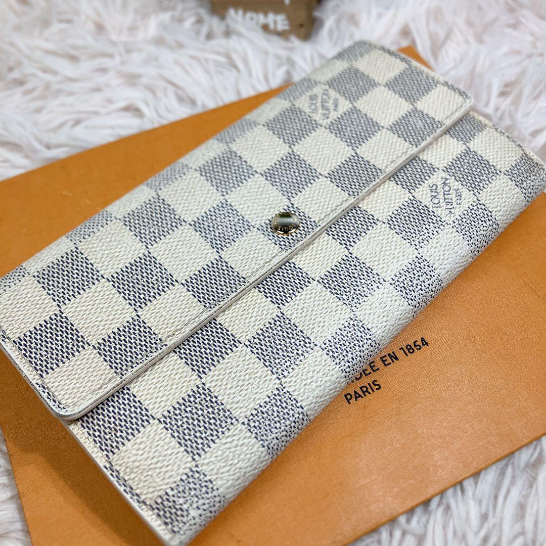 ！美品！ ルイヴィトン ダミエアズール ポルトフォイユ サラ 長財布 レディース