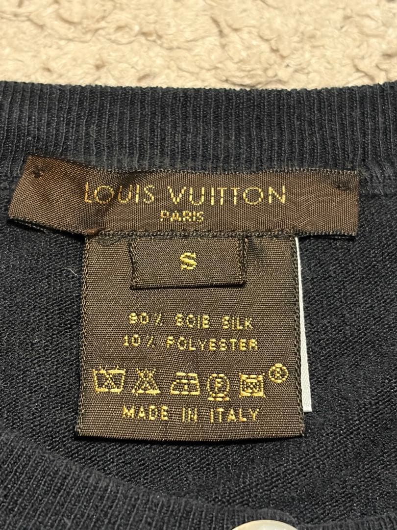 ルイヴィトン カーディガン モノグラム刻印ボタン ブラック イタリア製