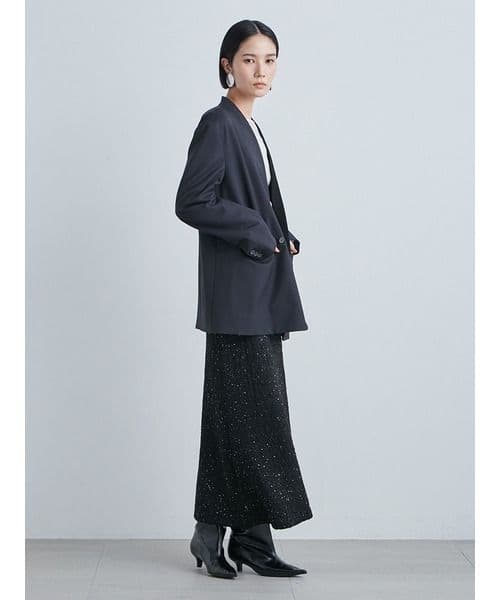 MIESROHEミースロエ人気完売リラクシーノーカラージャケットチャコールグレー