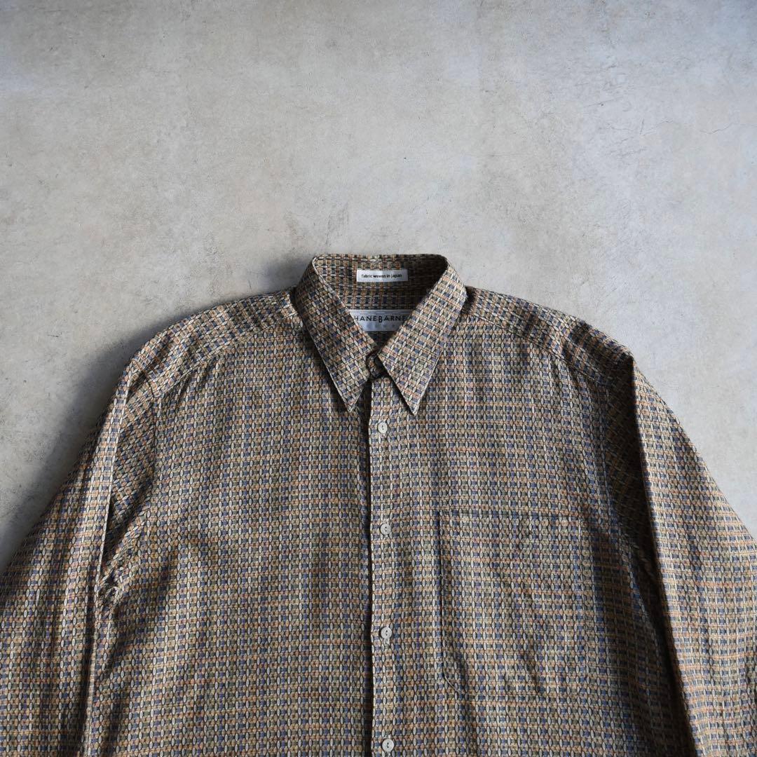 90s JHANEBARNES ジェーンバーンズ ジャガード織り 長袖シャツ M