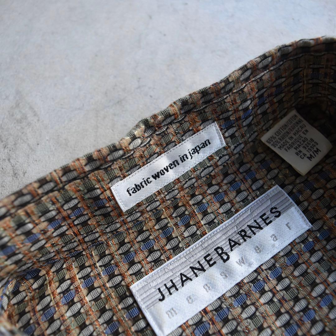 90s JHANEBARNES ジェーンバーンズ ジャガード織り 長袖シャツ M
