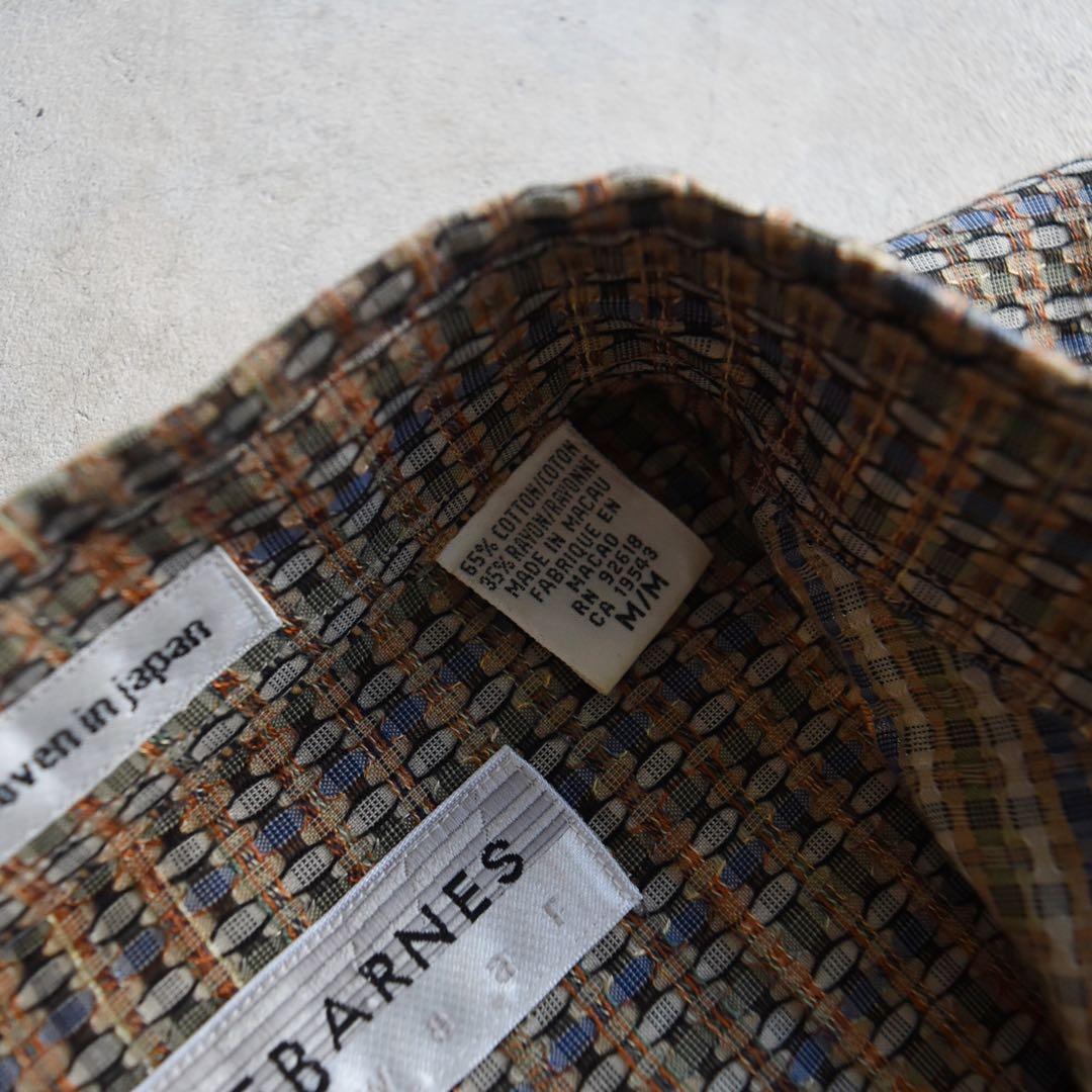 90s JHANEBARNES ジェーンバーンズ ジャガード織り 長袖シャツ M