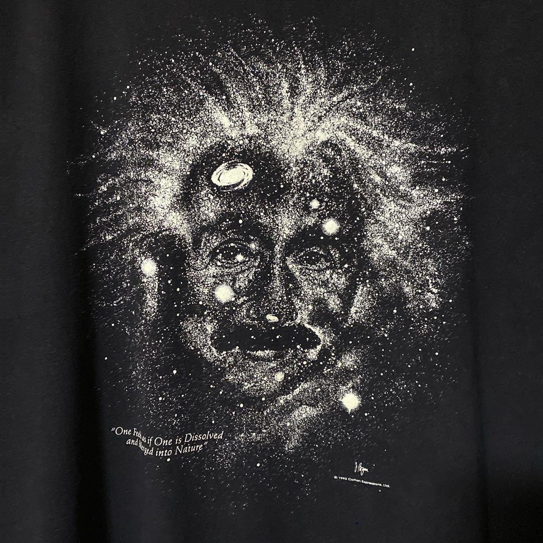90s アインシュタイン Tシャツ ビンテージ 偉人 アート XL スーベニア