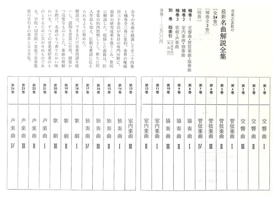 追加別冊「月報集」「名曲解説全集」全28巻+1冊計29冊 音楽之友社