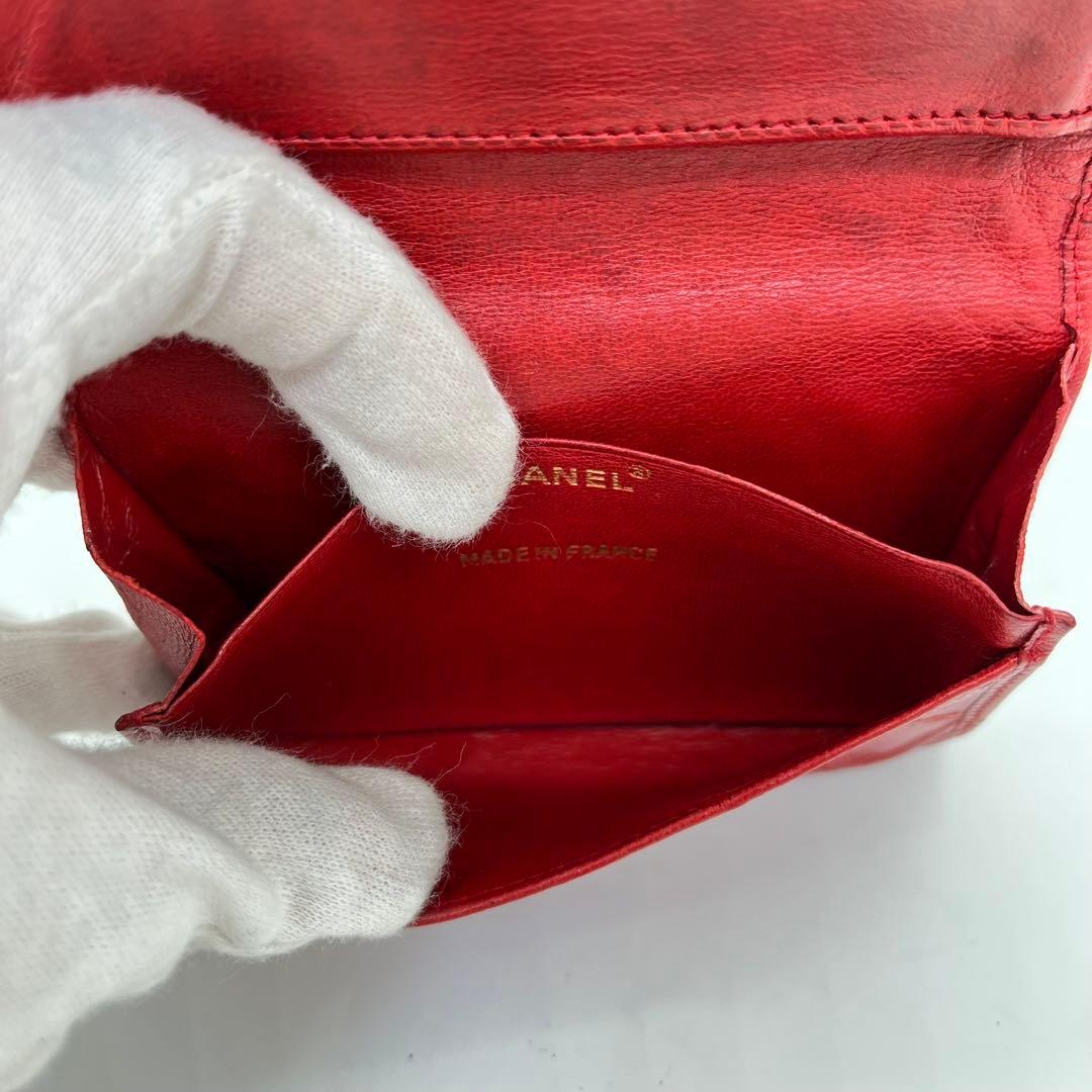 CHANEL 名刺入れ カードケース ビコローレ ギャランティカード付き レッド