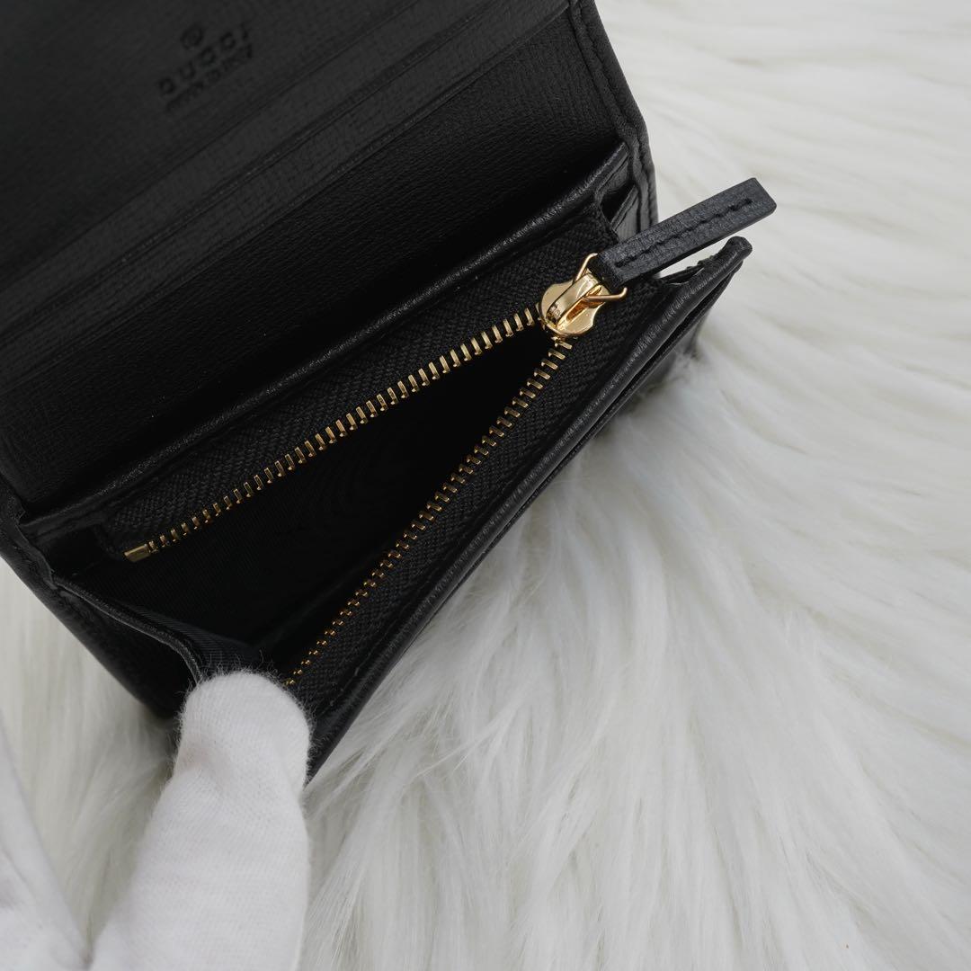 未使用品　箱付き　GUCCI グッチ　二つ折り財布　ホースビット　ブラック