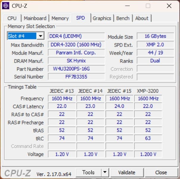 Panram DDR4 3200 32GB(16GBx2)　メモリ