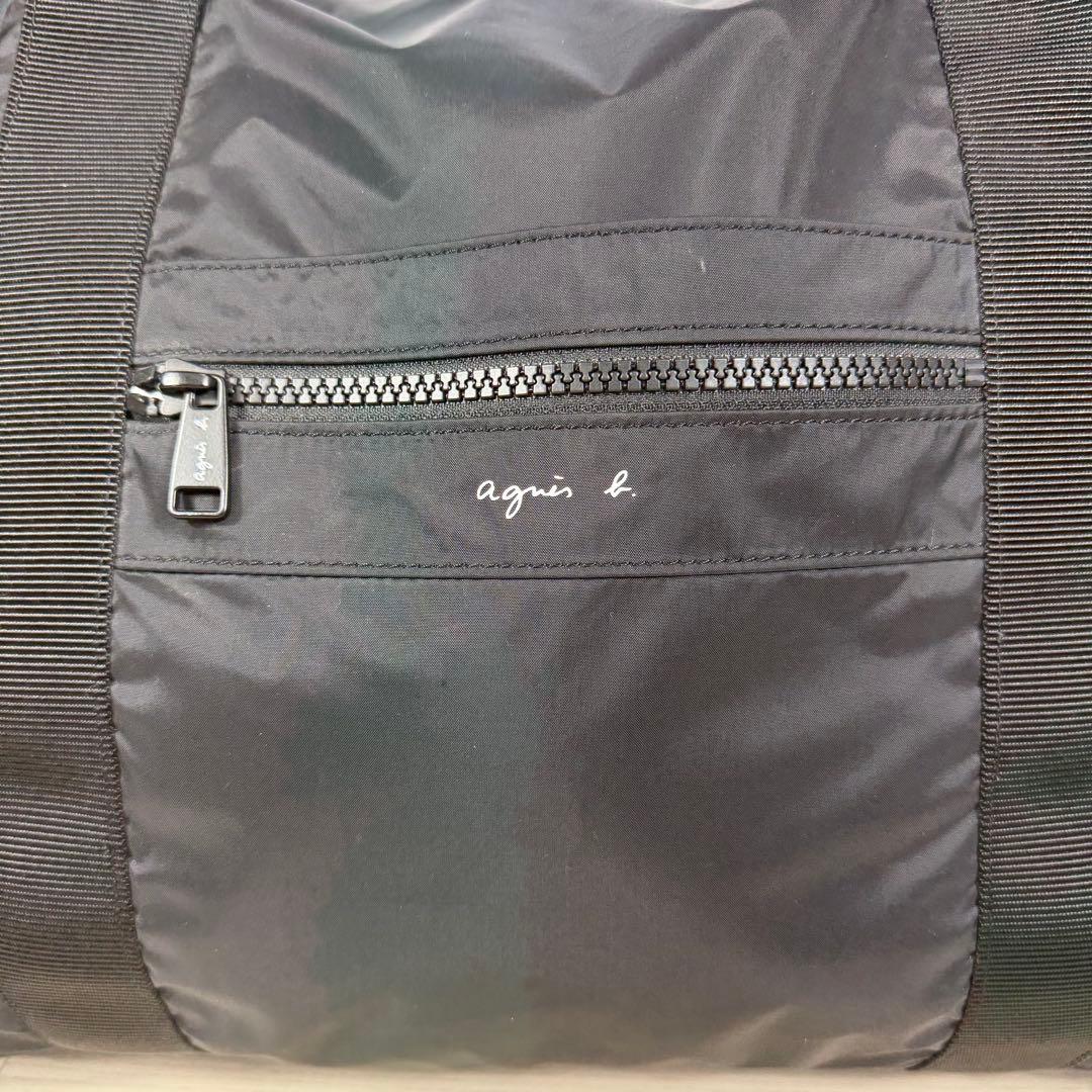 極美品 agnes b. 2way ボストンバッグ QAT01-02 ブラック