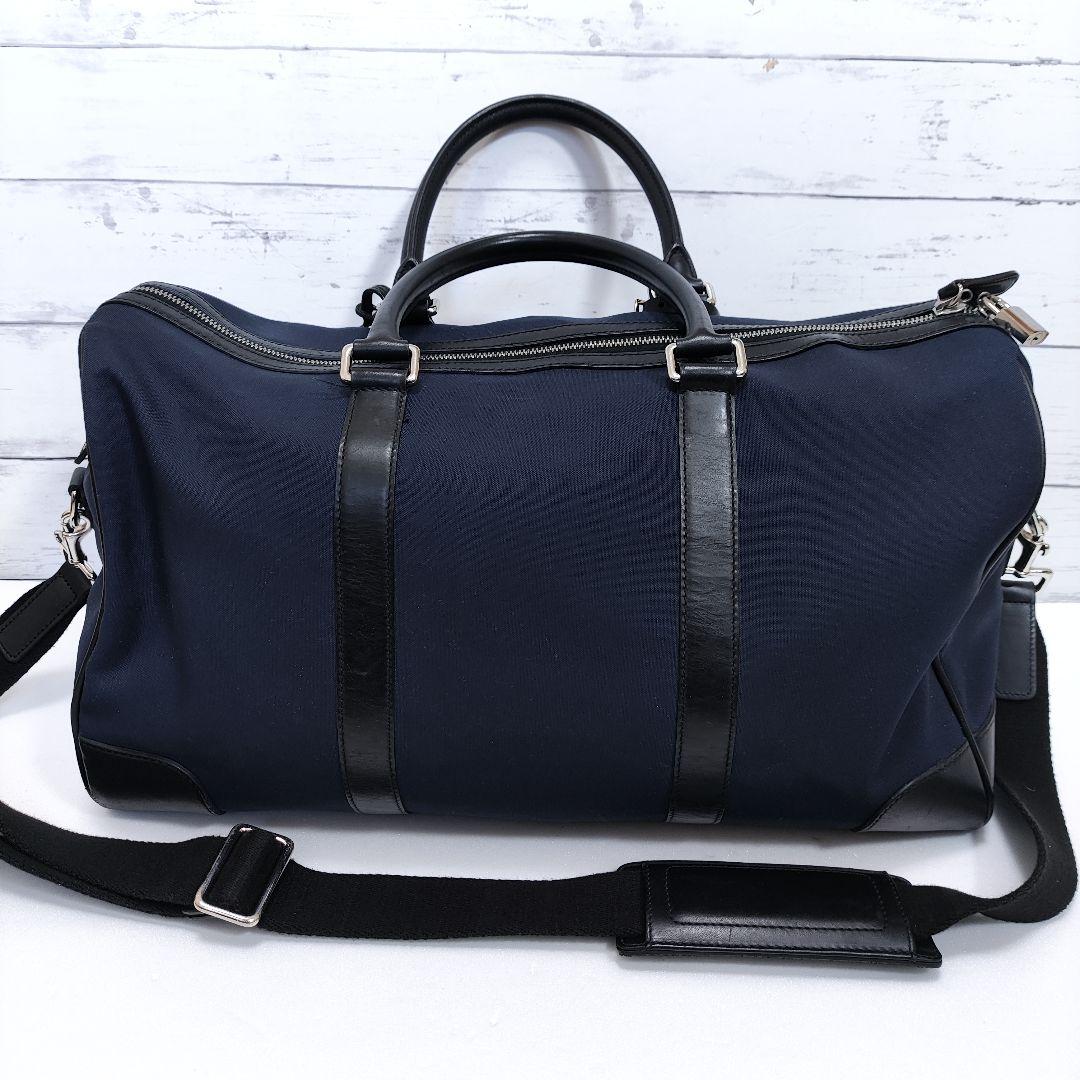 COACH ボストンバッグ 大容量 旅行 出張 キャリーバッグ ネイビー