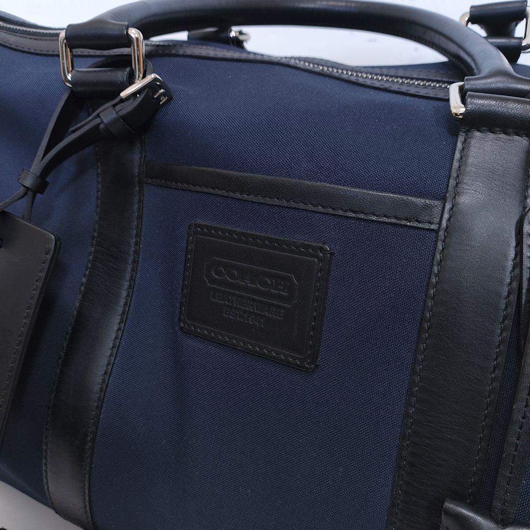 COACH ボストンバッグ 大容量 旅行 出張 キャリーバッグ ネイビー