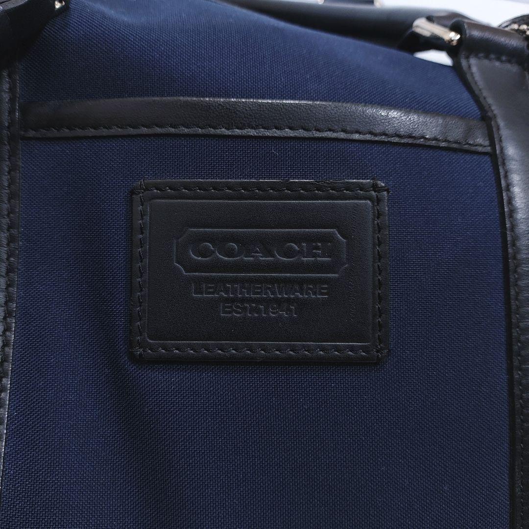 COACH ボストンバッグ 大容量 旅行 出張 キャリーバッグ ネイビー