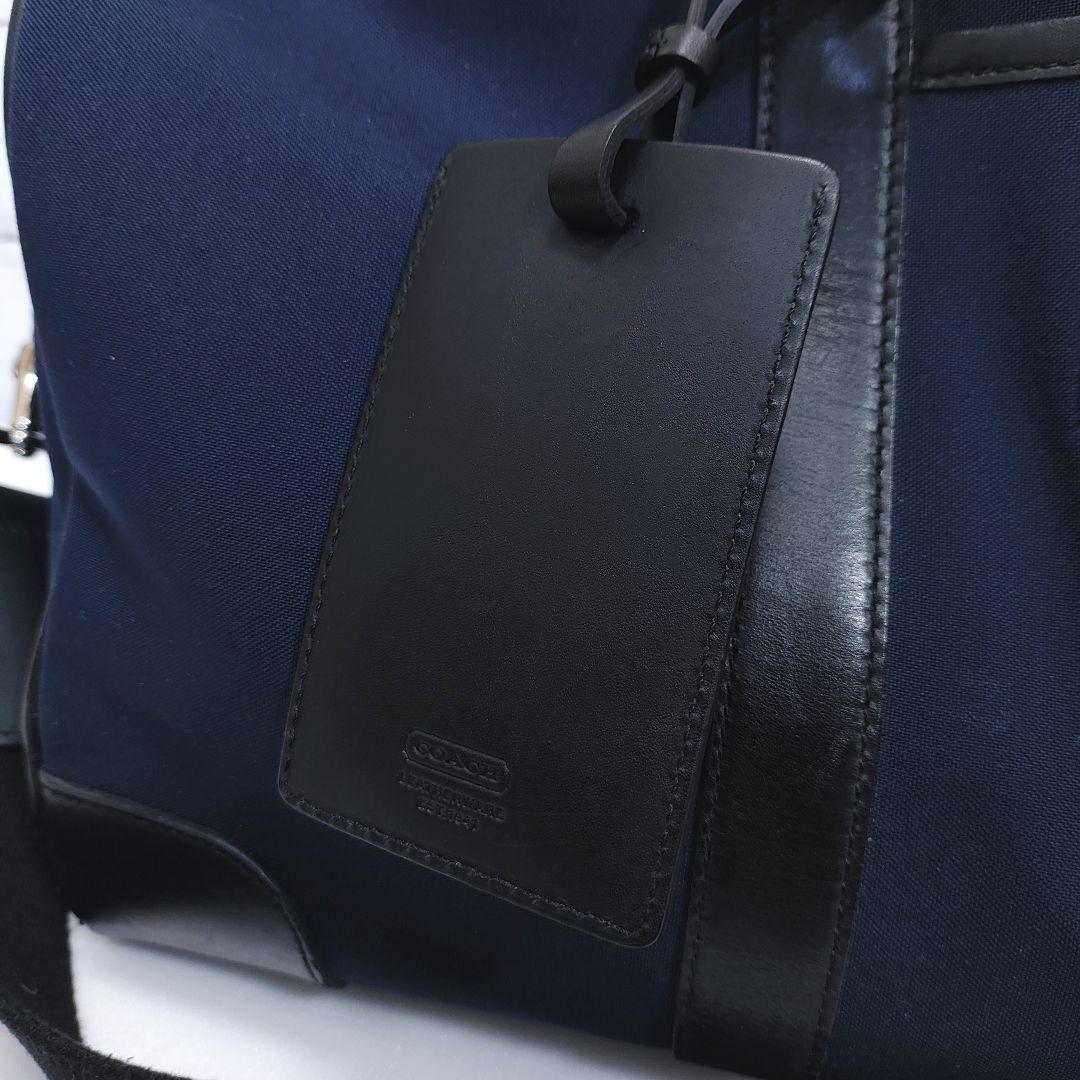 COACH ボストンバッグ 大容量 旅行 出張 キャリーバッグ ネイビー