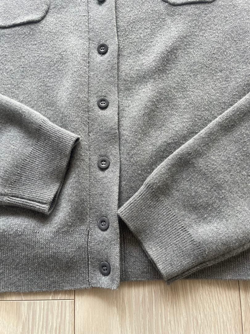 CABaN コットンカシミヤ クルーネックカーディガン　グレー　XS