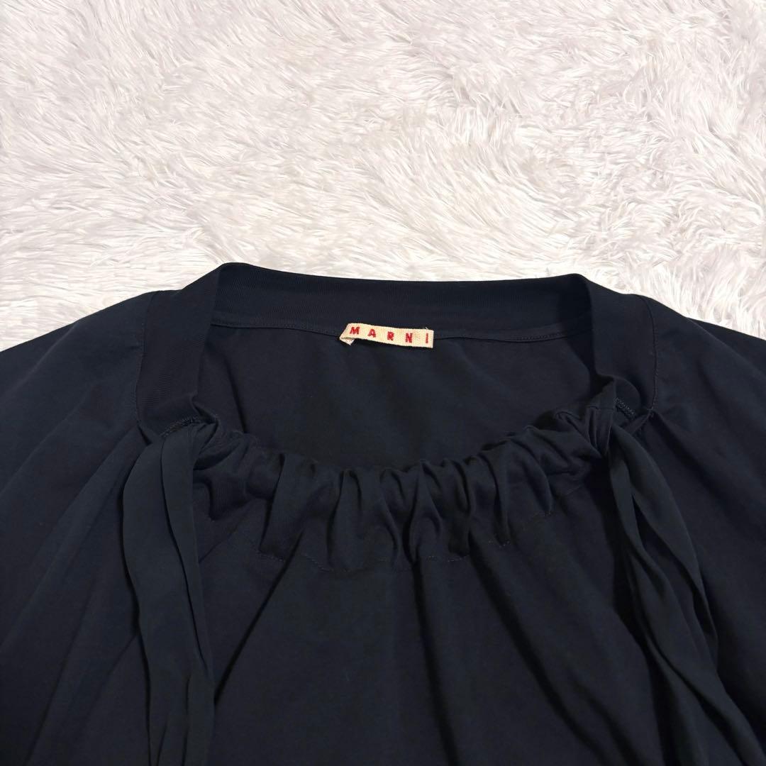 美品　MARNI ギャザーデザインブラウス ブラック コレクションモデル　36