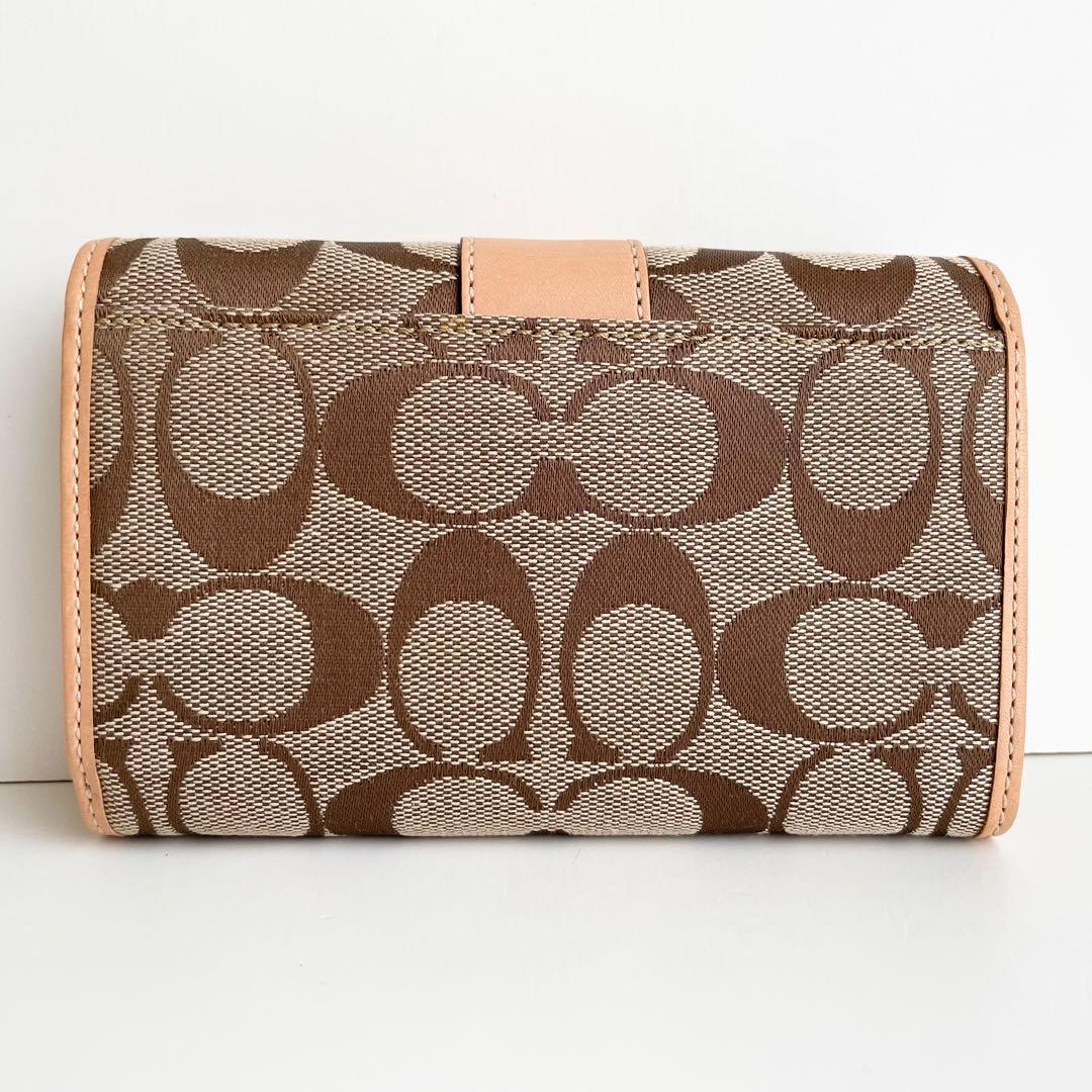 コーチ COACH 折り財布 ハンプトンズ シグネチャー ベージュ 新品
