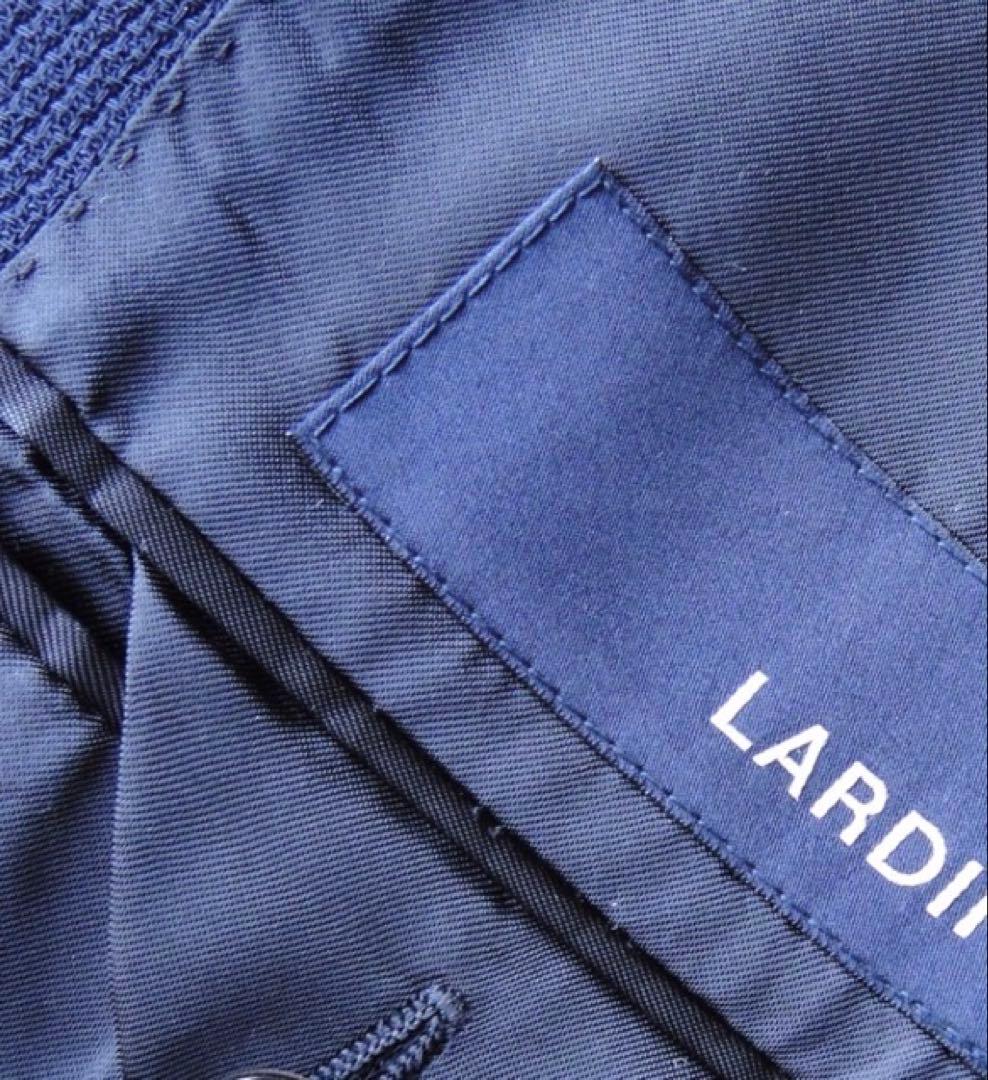 LARDINI ネイビー テーラードジャケット　ホップサック