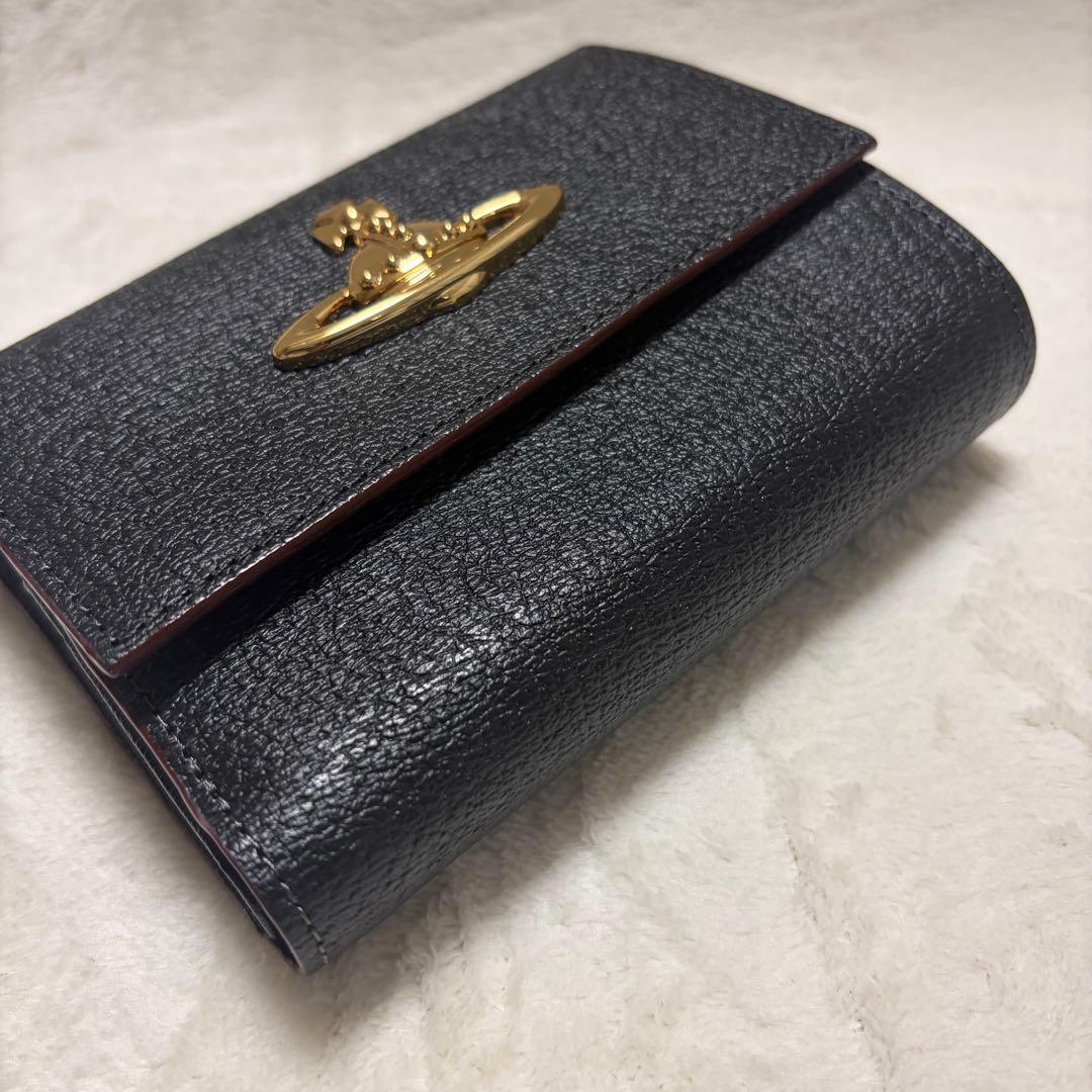 【未使用】【Vivienne Westwood】ビッグオーブ　レザー　折財布
