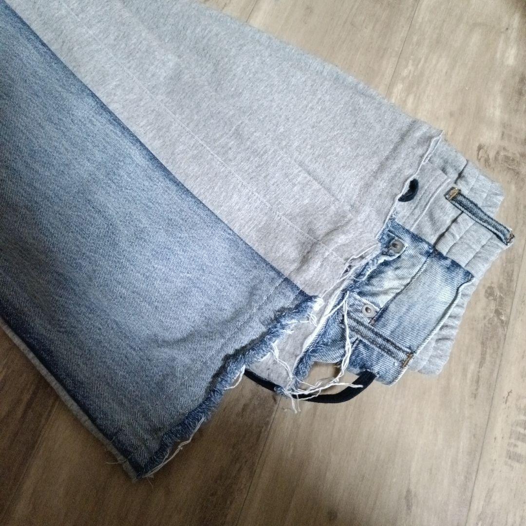 スウェットコンビデニムパンツ