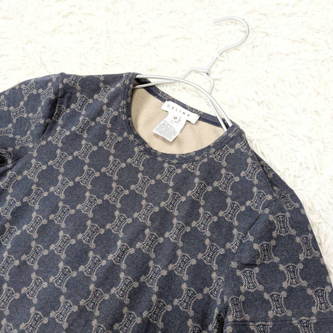 セリーヌ CELINE マカダム柄トリオンフ Tシャツ 半袖カットソー【Ｍ】夏