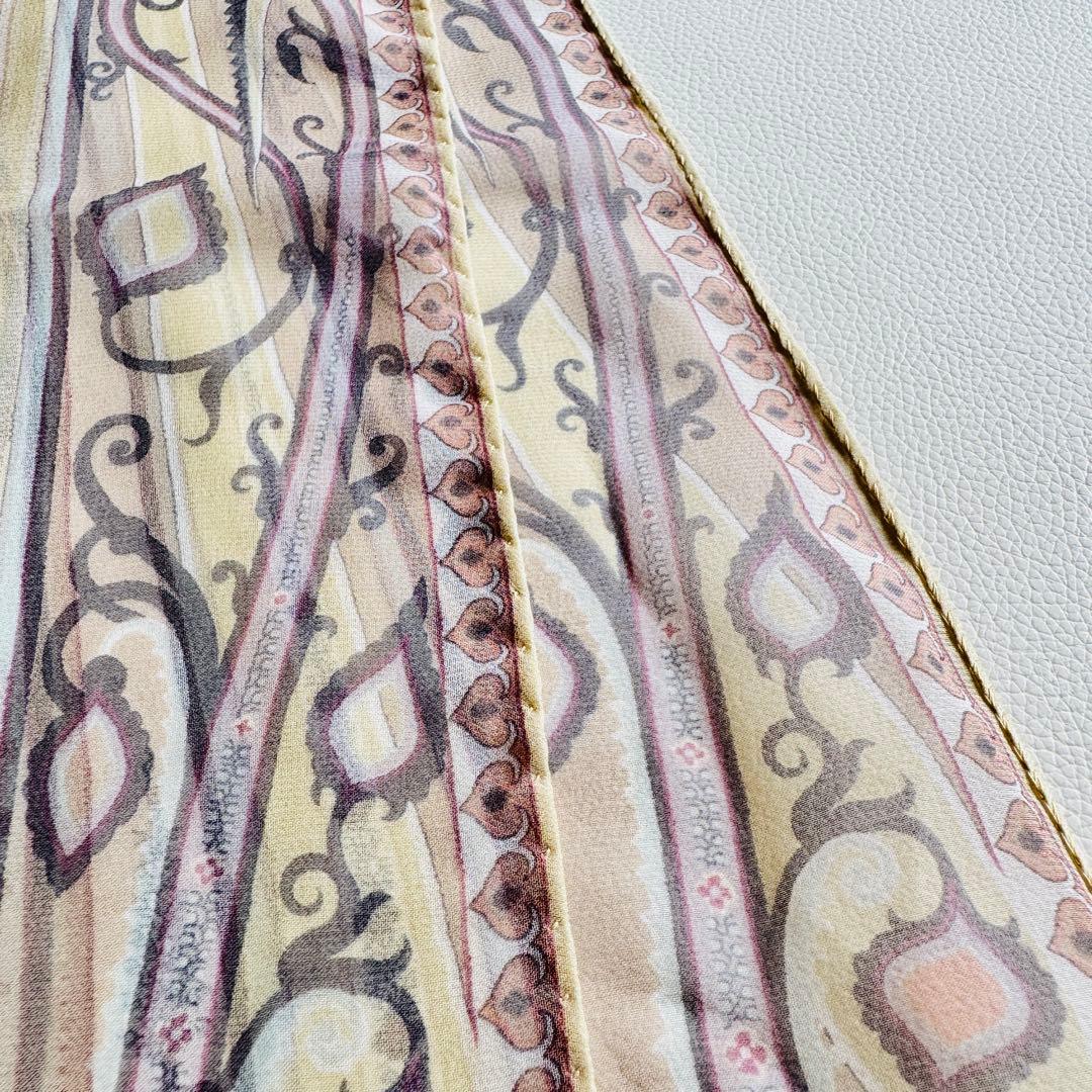 タグ付極美品✨エトロ シルク100% ペイズリー柄 シフォンストール イタリア製