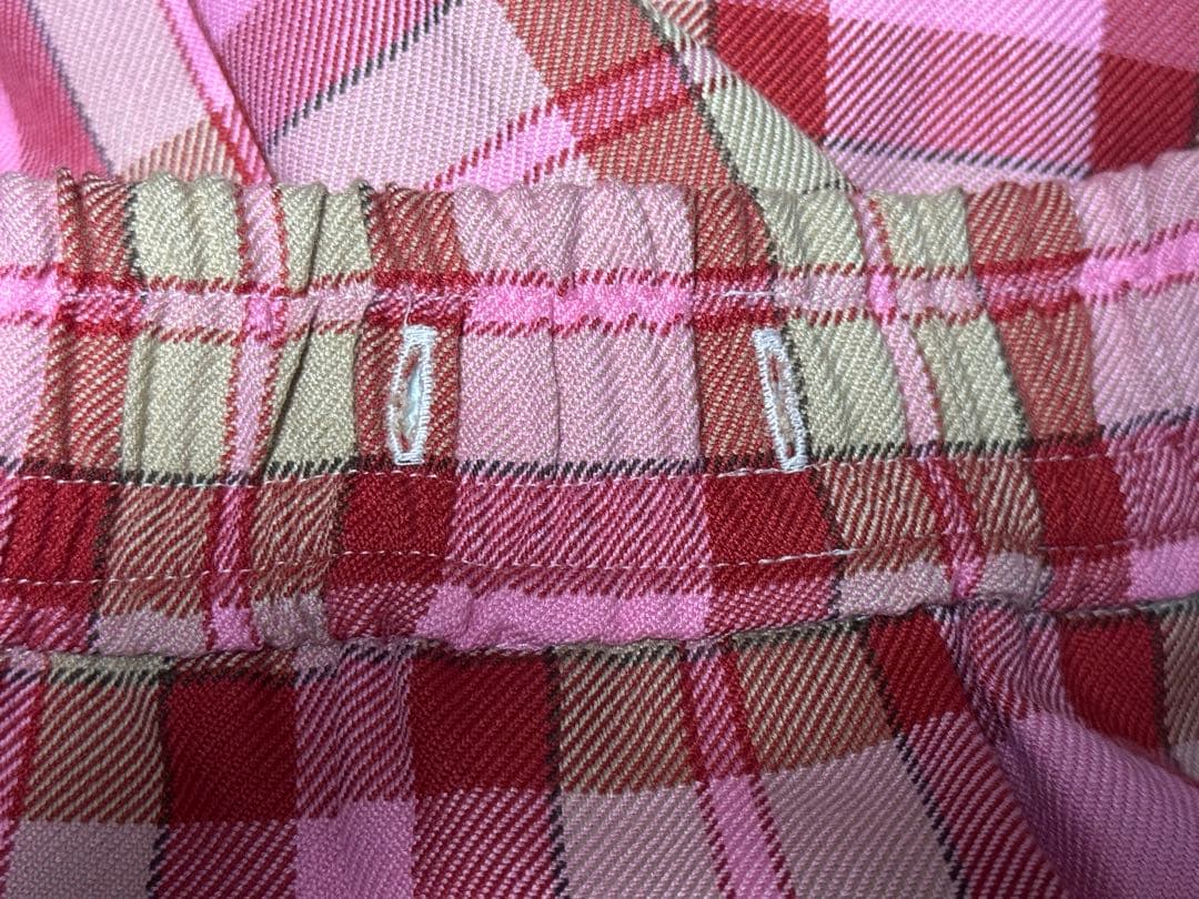 スカート MILK Check Pleats Skirt Pink & Red