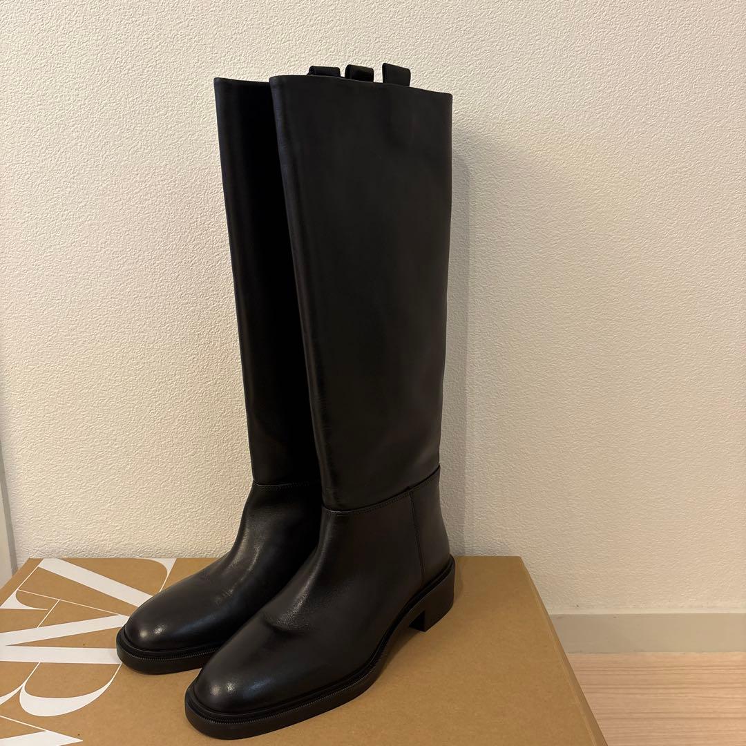 ZARA ザラ 乗馬風レザーブーツ 38 24.6cm