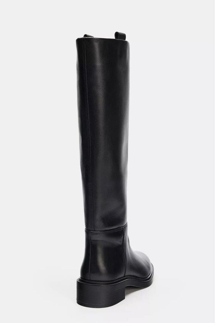 ZARA ザラ 乗馬風レザーブーツ 38 24.6cm