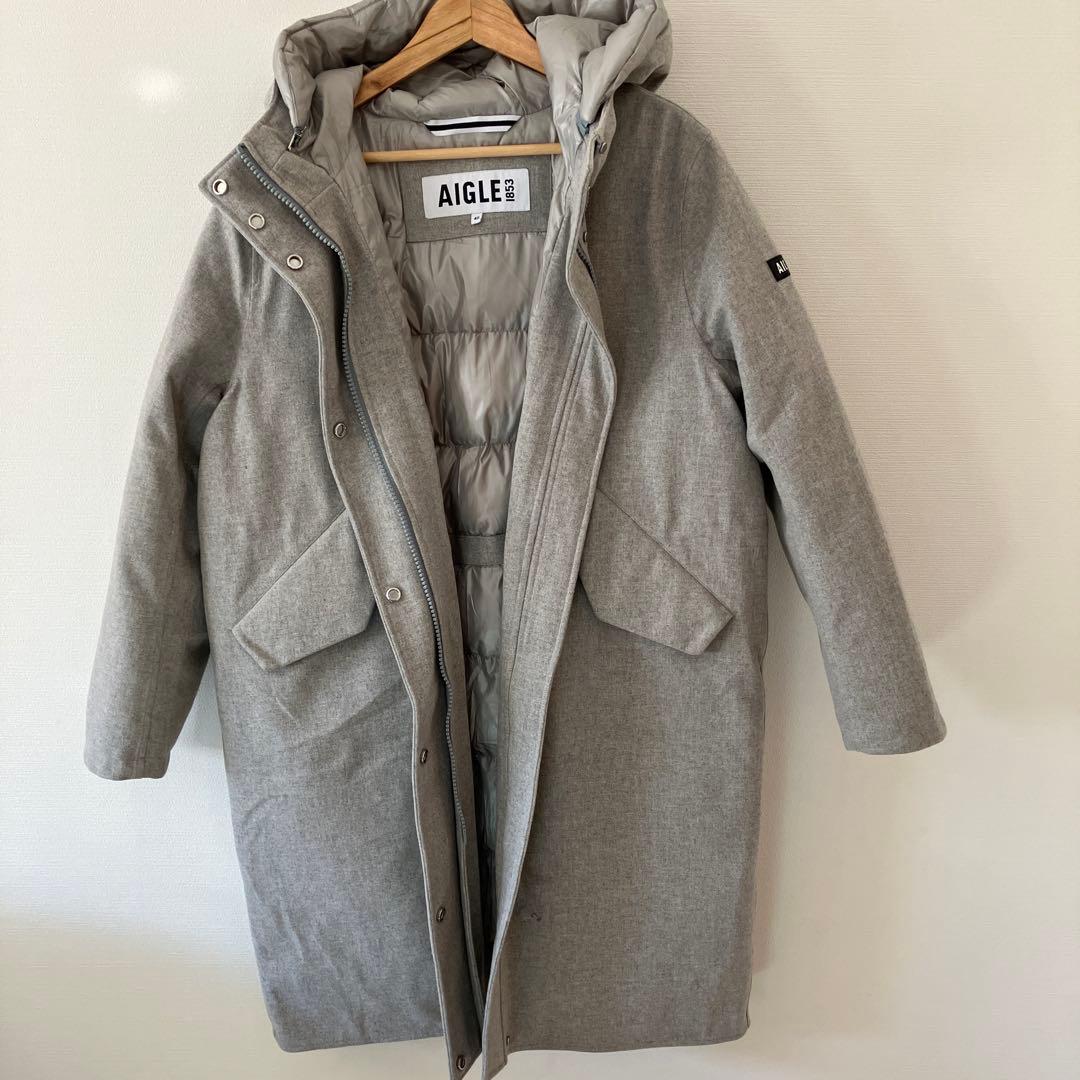 AIGLE ロングウールインサレーションフーデッドコート　40