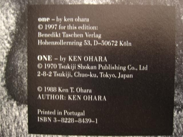 One　Ken Ohara　小原健　初版　帯付き