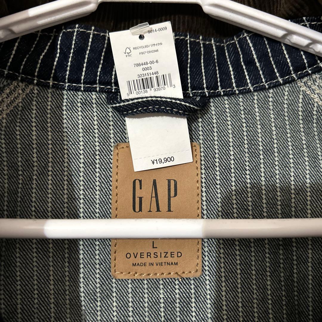 未使用品　GAP デニム ストライプ チョアジャケット　メンズ　Lサイズ