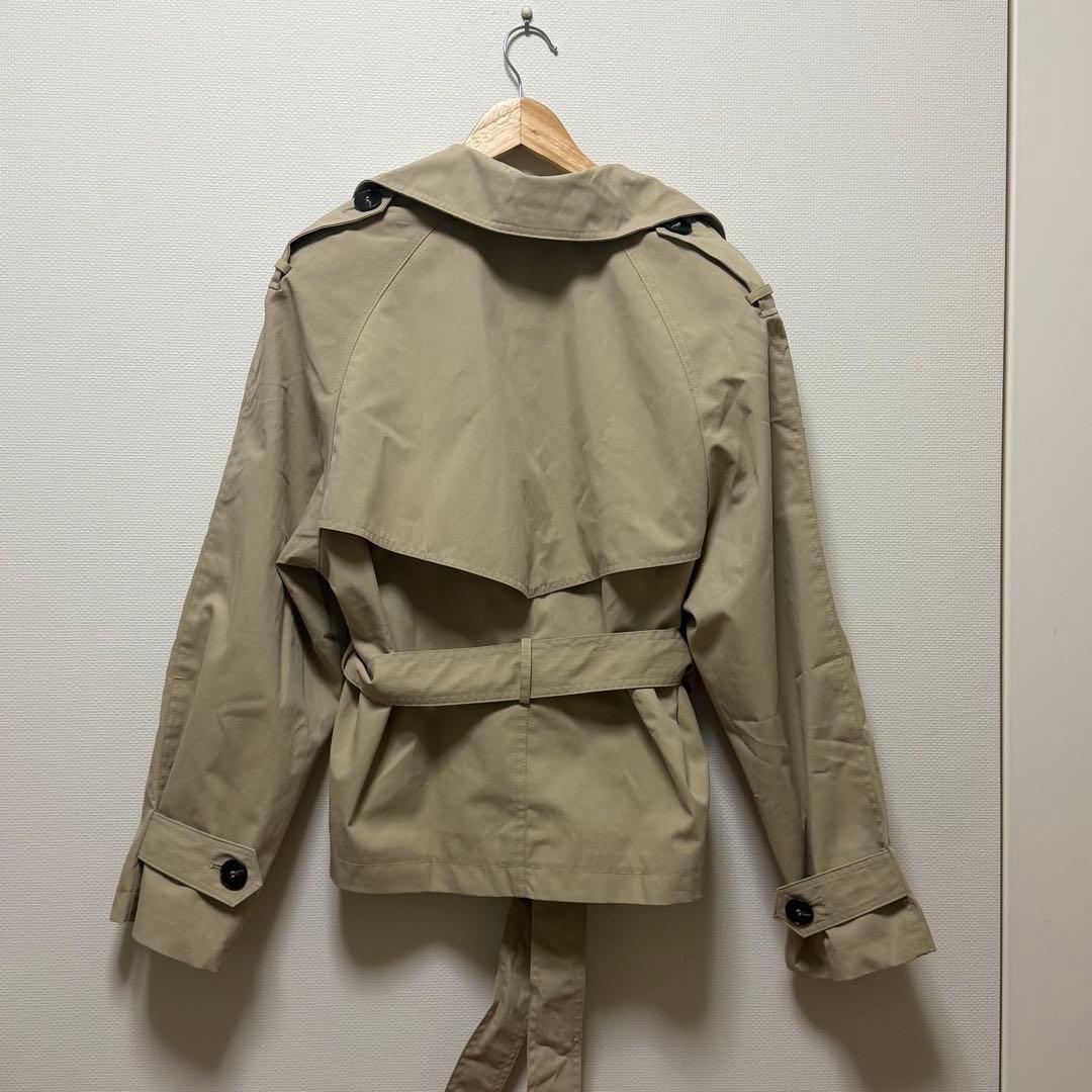 ショートトレンチコート　ショルダーパッド付き　xs