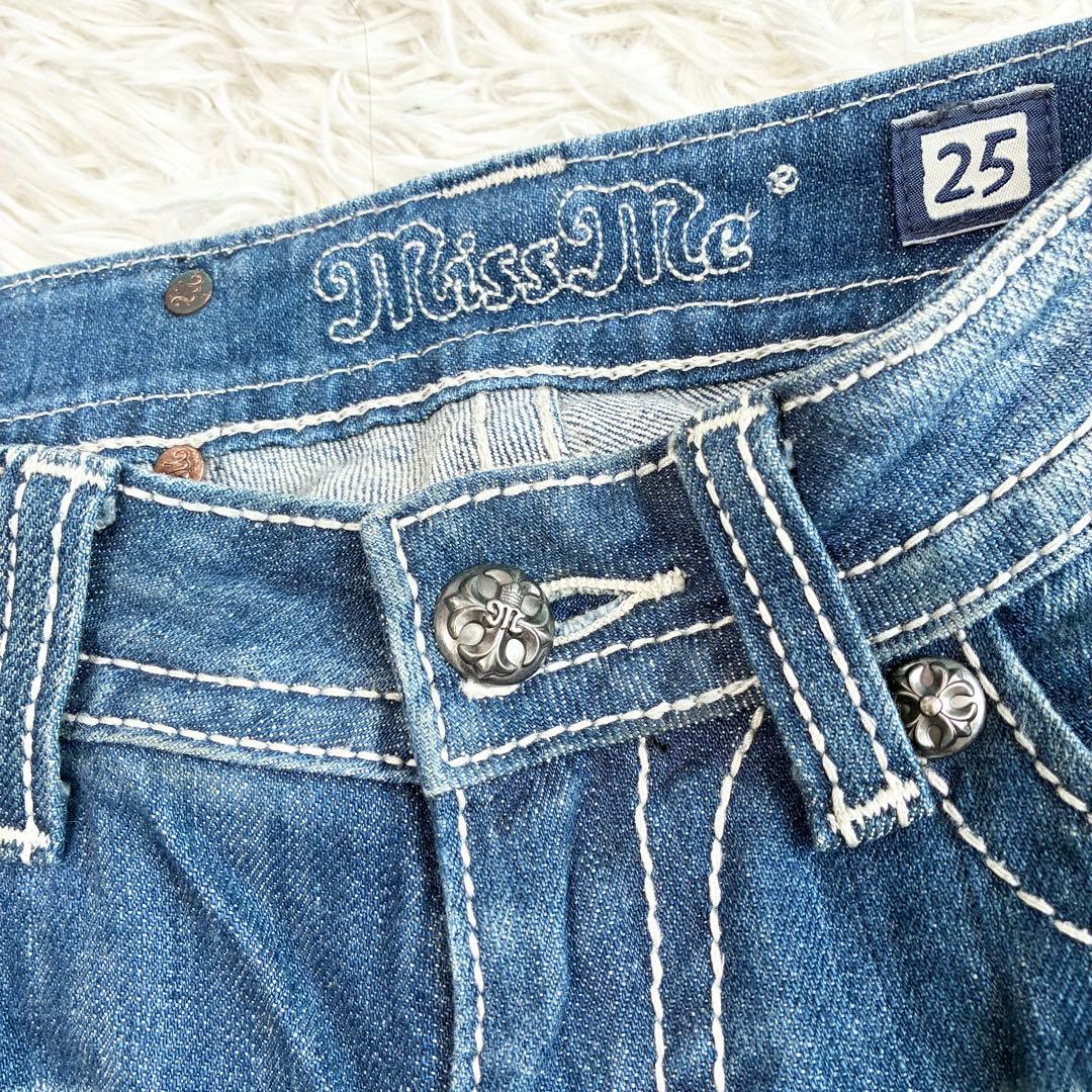 00s y2k miss me フレア デニム 平成ギャル 十字架 サイズ25
