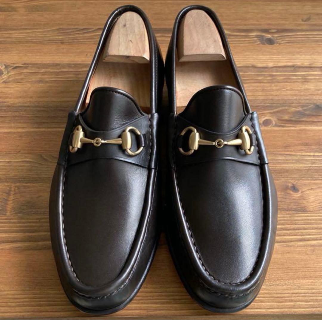 超美品　GUCCI / ビット ローファー 焦茶金 40 1/2 E 25.5